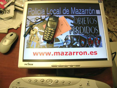 LA POLICÍA MUNICIPAL DE MAZARRÓN PONE EN FUNCIONAMIENTO UN NOVEDOSO SERVICIO DE OBJETOS PERDIDOS POR INTERNET