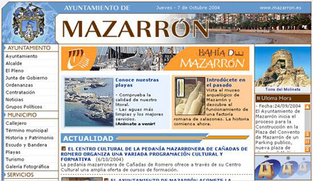 LA NUEVA PÁGINA WEB DE MAZARRÓN REGISTRA 30.000 VISITAS EN SU PRIMER MES EN LA RED